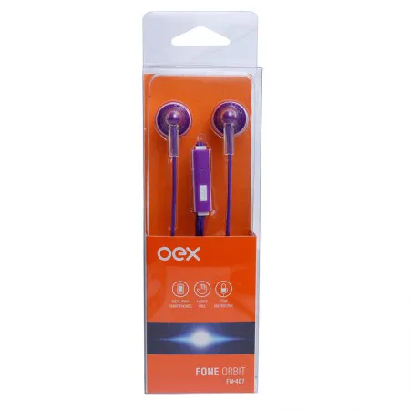 Fone de ouvido com microfone Orbit Roxo FN407/RO - Oex