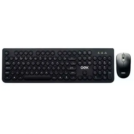Teclado e mouse sem fio teclas redondas Preto TM410/PT - Oex