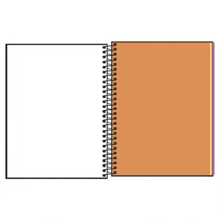 Caderno espiral capa dura colegial 1x1 80 folhas Neon Kori - Tilibra