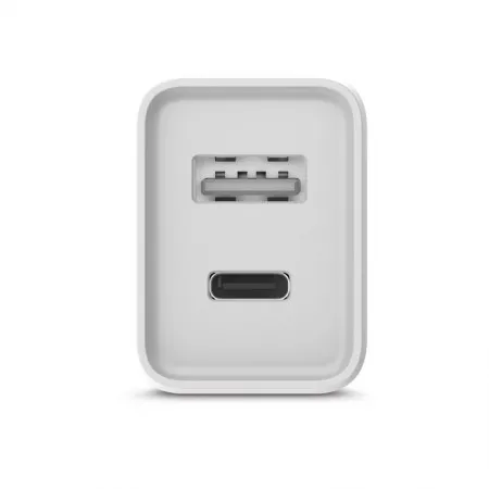 Carregador de tomada com 1 saída USB e 1 saída TIPO-C branco W124C - ELG