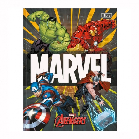 Caderno brochurão capa dura universitario 1x1 80 folhas Os Vingadores - Capa 2 - Tilibra	