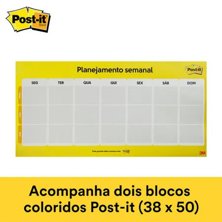 Calendário Semanal Post-It com 2 blocos CD0347 - 3M