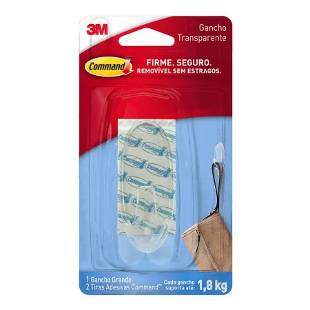 Gancho adesivo Command transparente grande - HB004324586 - 3M