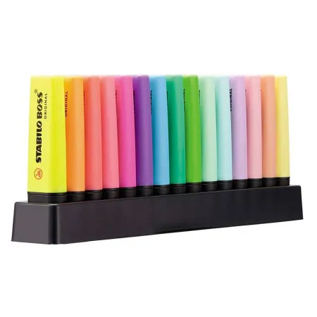 Pincel marca texto Boss 70/15-01 estojo com 15 cores - Stabilo