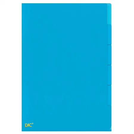 Pasta em L A4 com 5 divisões - Azul - 682PP/AZ - Dac