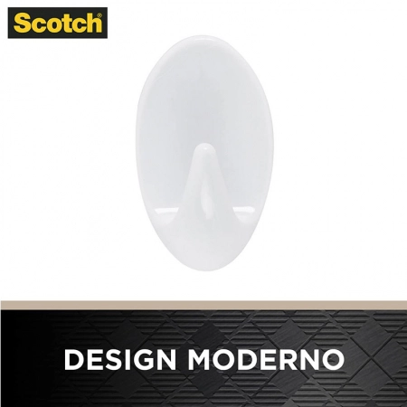 Gancho adesivo Scotch branco médio 3 unid HB004684294 - 3M