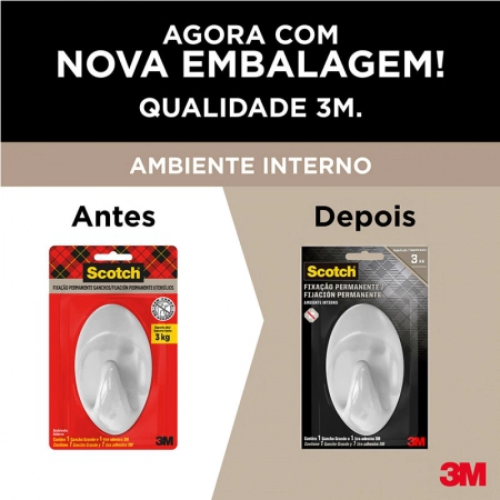 Gancho adesivo Scotch branco grande HB004683577 - 3M