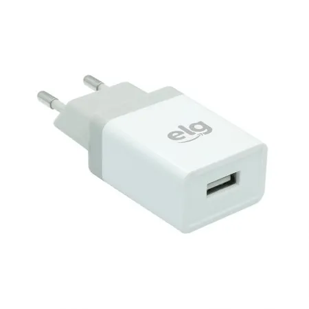 Carregador de tomada com 1 saída USB branco WC1A - ELG