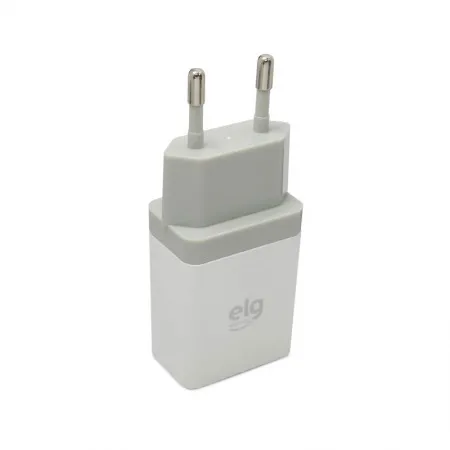 Carregador de tomada com 1 saída USB branco WC1A - ELG