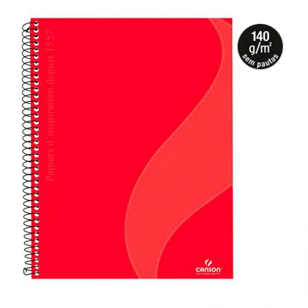 Caderno universitário profissional Desenho sem pauta - 40 folhas - Vermelho - Canson