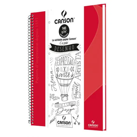 Caderno universitário profissional Desenho sem pauta - 40 folhas - Vermelho - Canson