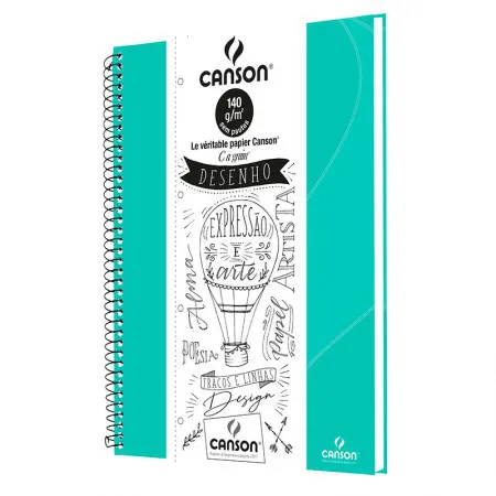 Caderno universitário profissional Desenho sem pauta - 40 folhas - Verde Tifany - Canson