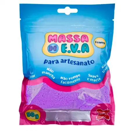 Massa de EVA Foamy para artesanato 50g Roxo - 13010 - Gatte