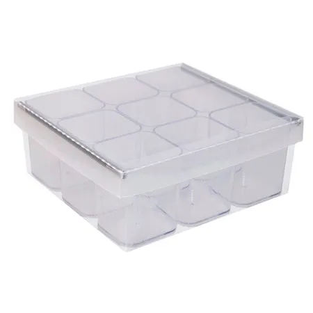 Caixa organizadora de objetos 9 divisões cristal 2194H004 Dello
