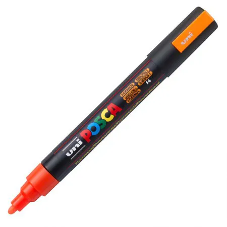 Caneta Posca PC-5M - Laranja Fluorescente - Uni-Ball