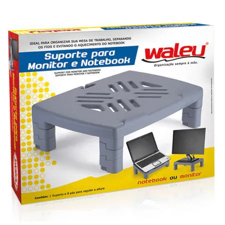 Suporte para monitor e notebook cinza - 10090006 - Waleu