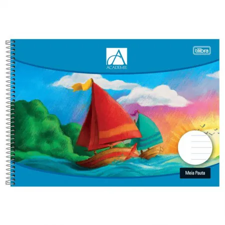 Caderno espiral capa dura meia pauta com 40 folhas Académie - Tilibra