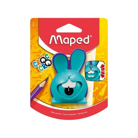 Apontador com coletor Croc Croc Coelho Azul - Maped	