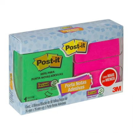 Suporte Post-it Pop-up kit 4 bloco com 90 fls - 3M