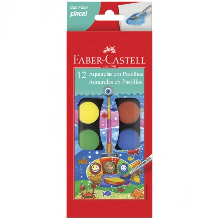 Aquarela pastilha 12 cores 19.0012 - Faber-Castell