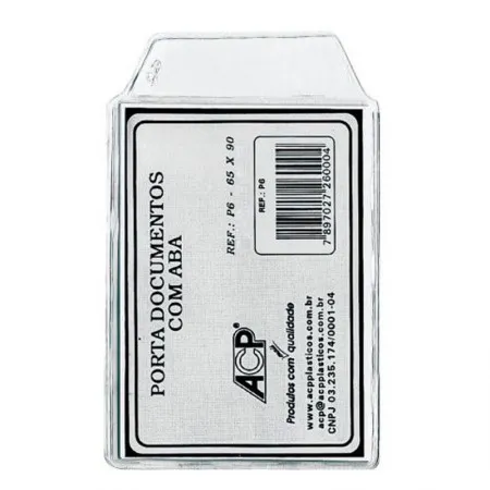 Porta documentos com aba P6 65x90mm - com aba - ACP