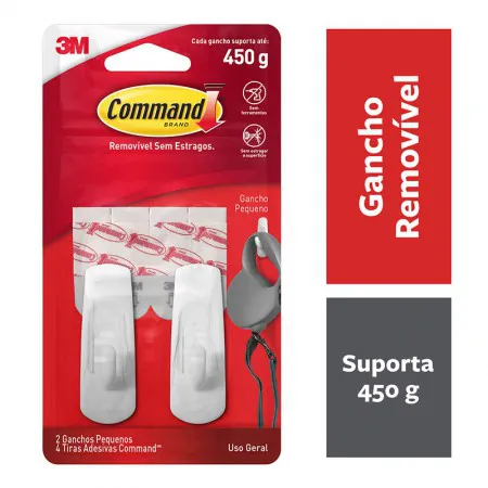 Gancho adesivo Command branco pequeno 2 unid HB004819908 - 3M