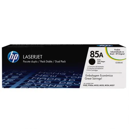 Toner HP 85A Original CE285AE Preto Dual Pack p/ Laserjet Pro P1102, P1102w, P1102w, M1212nf