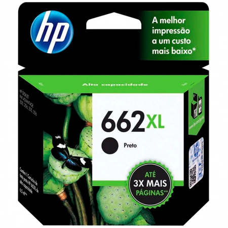 Cartucho HP 662XL Original CZ105AB Preto p/ DeskJet 2516, 3516, 3546, 2546, 1516, 4646, 2646
