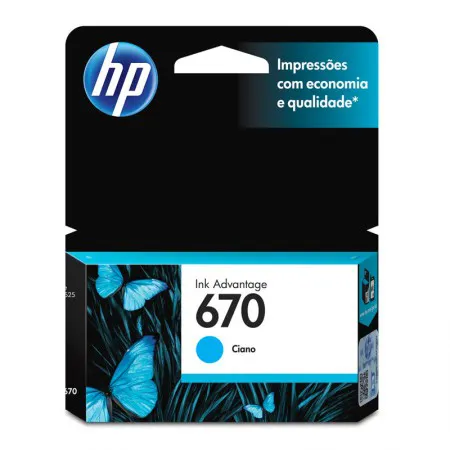 Cartucho HP 670 Original CZ114AB Ciano p/ Deskjet 4615, 4625, 5525