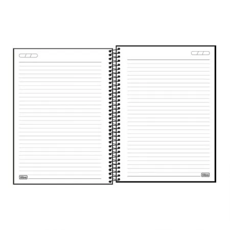 Caderno capa plástica universitário 1x1 80 folhas Neon Preto - Tilibra