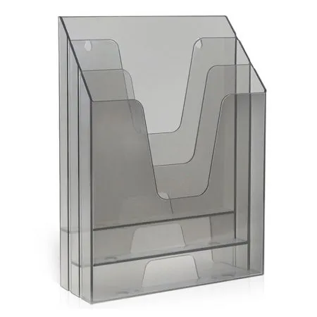 Organizador de escritório 3 divisórias vertical Fumê - 864.0 - Acrimet