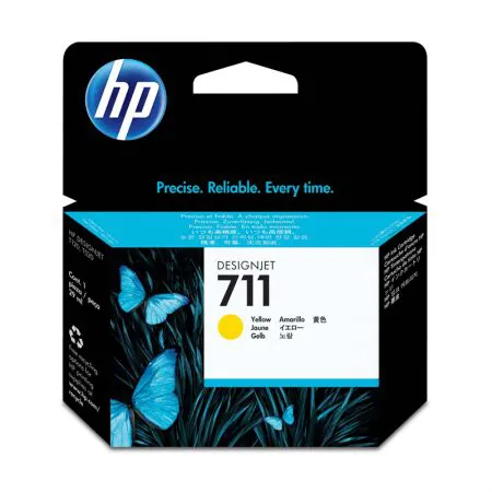 Cartucho HP 711 Original CZ132AB amarelo p/ DesignJet T120, T520
