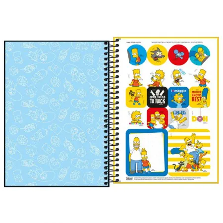 Caderno espiral capa dura 1/4 80 folhas Simpsons Capa 2 - Tilibra	