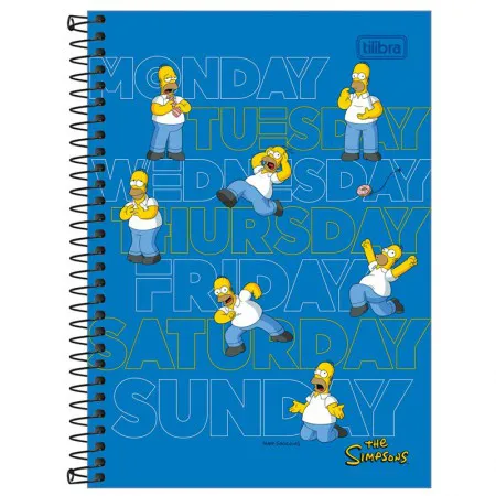 Caderno espiral capa dura 1/4 80 folhas Simpsons Capa 3 - Tilibra	