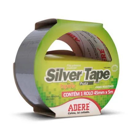 Fita adesiva multiuso Silver Tape prata 45mm x 5m - Adere