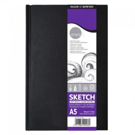 Caderno sketchbook simply daler rowney A5 c/ 54 fls - Canson