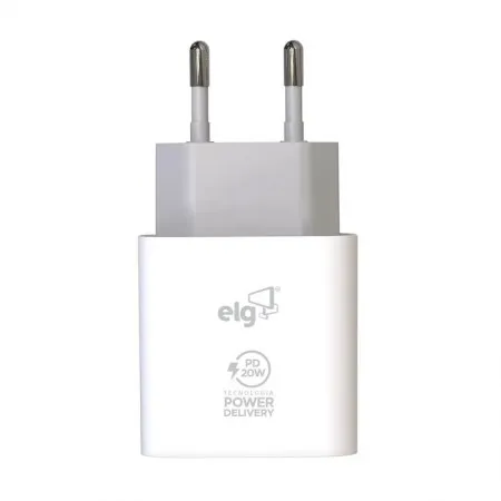 Carregador de tomada com 1 saída TIPO-C 20w branco WCPD - ELG