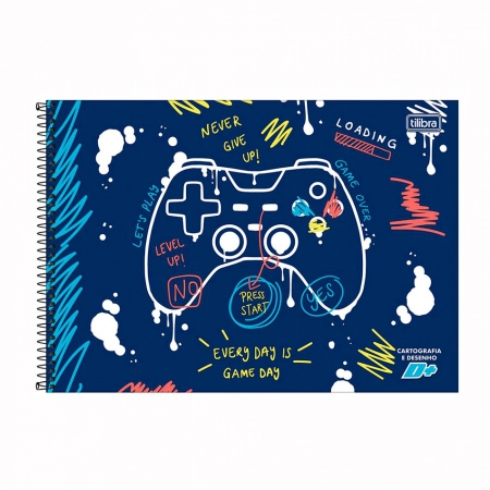 Caderno espiral capa dura cartografia 96 folhas D Mais Masculino - Capa 3 - Tilibra