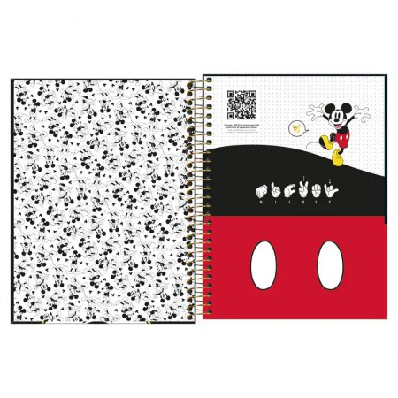Caderno colegial capa dura 1x1 80 folhas Mickey Capa 1 - Tilibra	