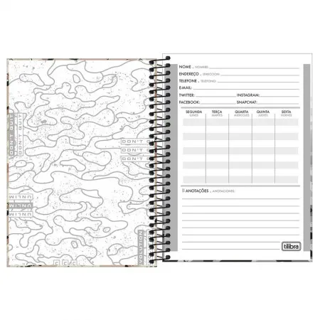 Caderno espiral capa dura pautado 1/4 80 folhas Hide - Capa 4 -  Tilibra