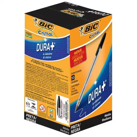 Caneta esferográfica Cristal 1.0mm Preta caixa com 50 unidades - Bic