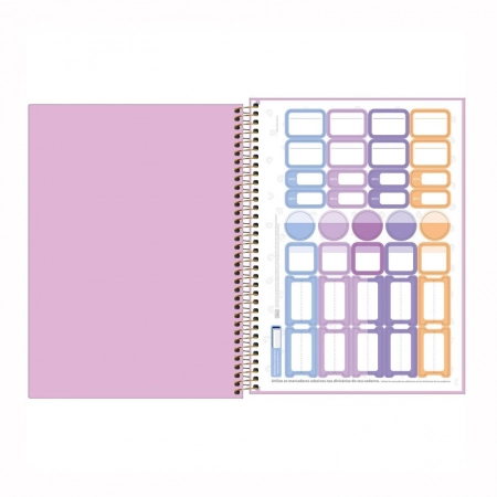 Caderno espiral capa dura universitário 1x1 80 folhas Neon Feminino Connect - Capa 4 - Tilibra