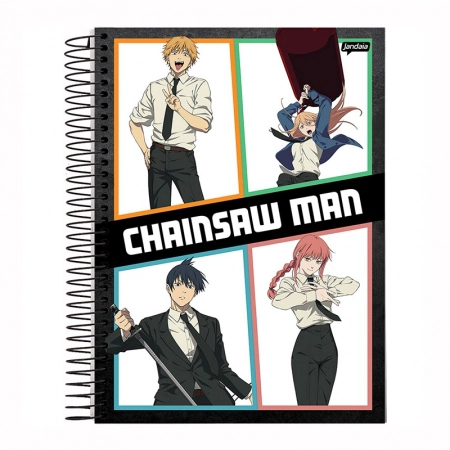 Caderno espiral capa dura universitário 1x1 80 folhas Chainsaw Man - Capa 4 - Jandaia