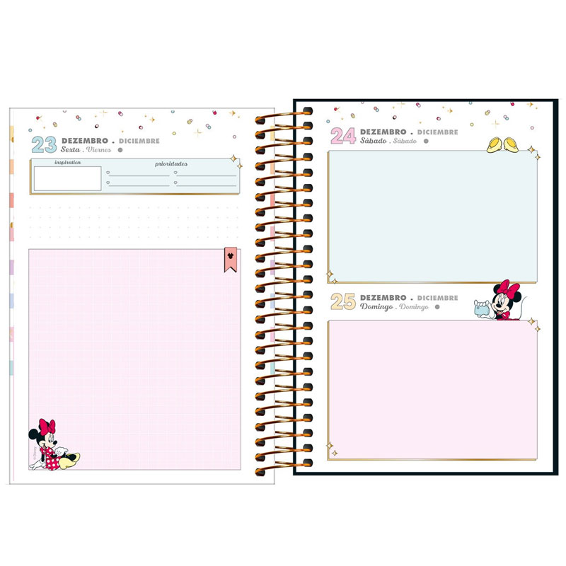 Agenda espiral diária Minnie 2026 - Capa 4 - Tilibra	