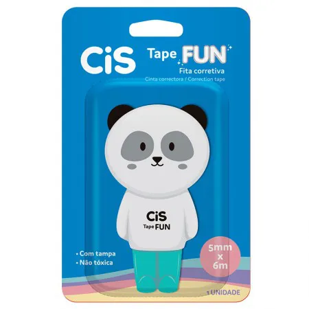 Corretivo em fita Tape Fun 5mm x 6m Panda - Cis	