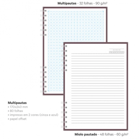 Caderno espiral capa dura médio 80 folhas Prime Office - Capa 1 - Redoma