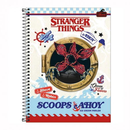 Caderno espiral capa dura universitário 1x1 80 folhas Stranger Things - Capa 1 - Tilibra