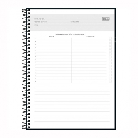 Caderno espiral capa dura universitário 1x1 80 folhas Música - Capa 2 - Tilibra