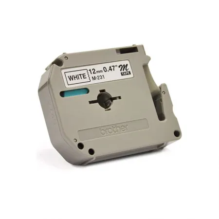 Fita para rotulador M231 Branca escrita Preto 12mm - Brother