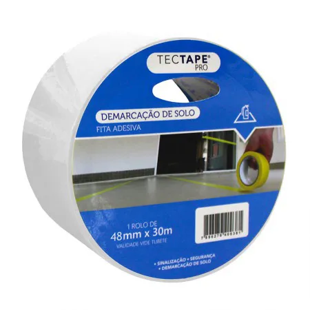 Fita para demarcação de solo 48x30 - branca - Tectape